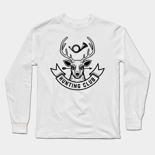 Hunting club Emblem template of hunting emblem with deer head. Design element Long Sleeve T-Shirt by RubyCollection